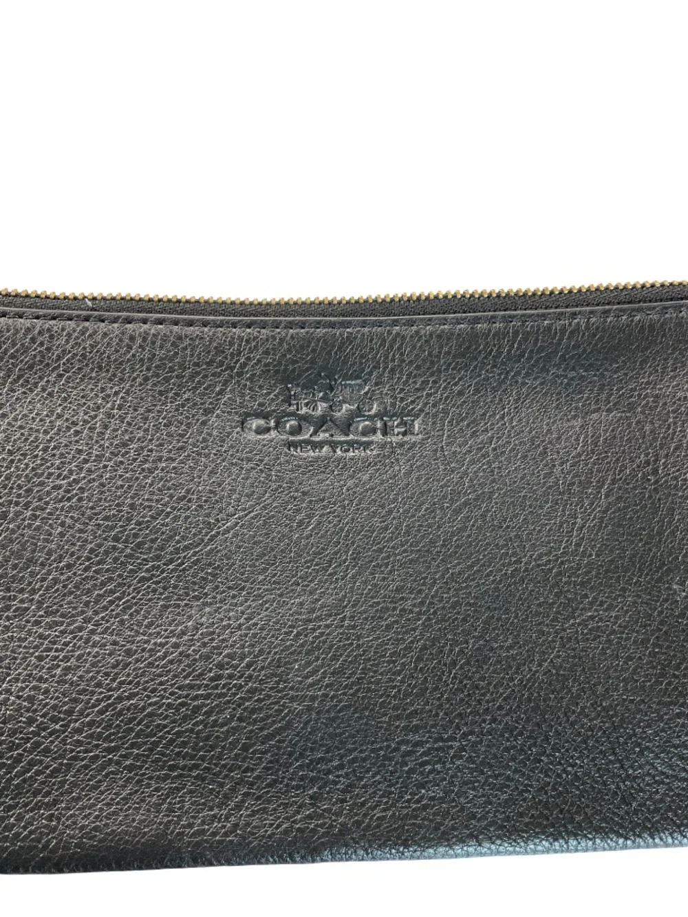 Coach Large Leather Corner Zip Wristlet Wallet